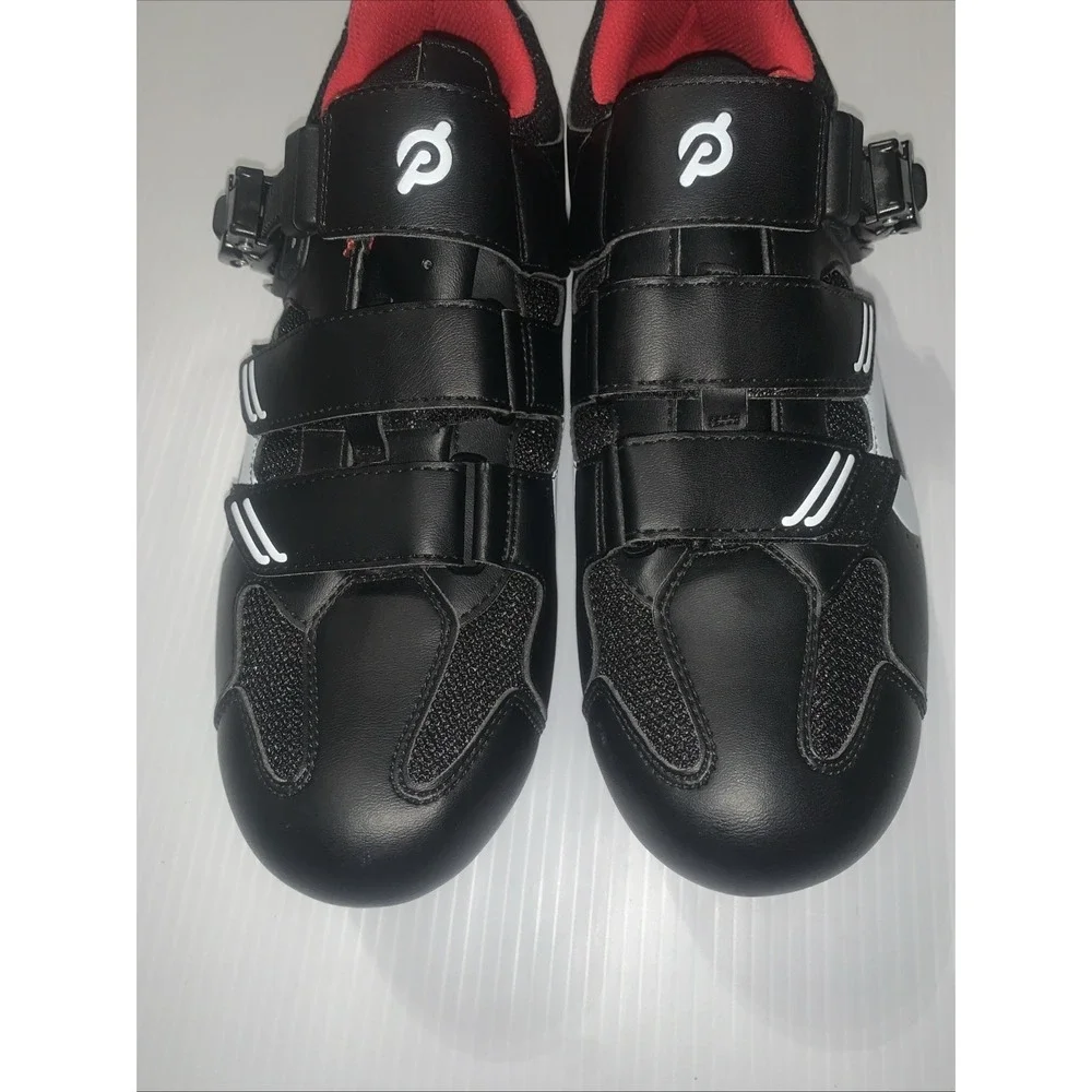 Peloton Cycling Bike Shoes Unisex EU 41 US MEN/8 WOMEN/10‎ Black White W/ Cleats